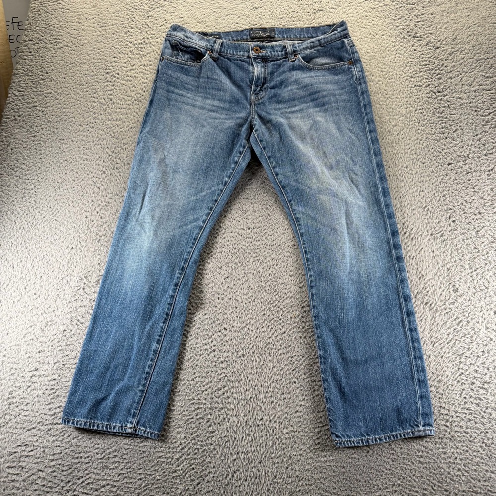 Lucky Brand Sienna Weekender Jeans Women's‎ 10 Blue Denim Cropped Workwear Faded